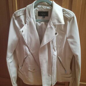 LA Coalition White Faux Leather Jacket